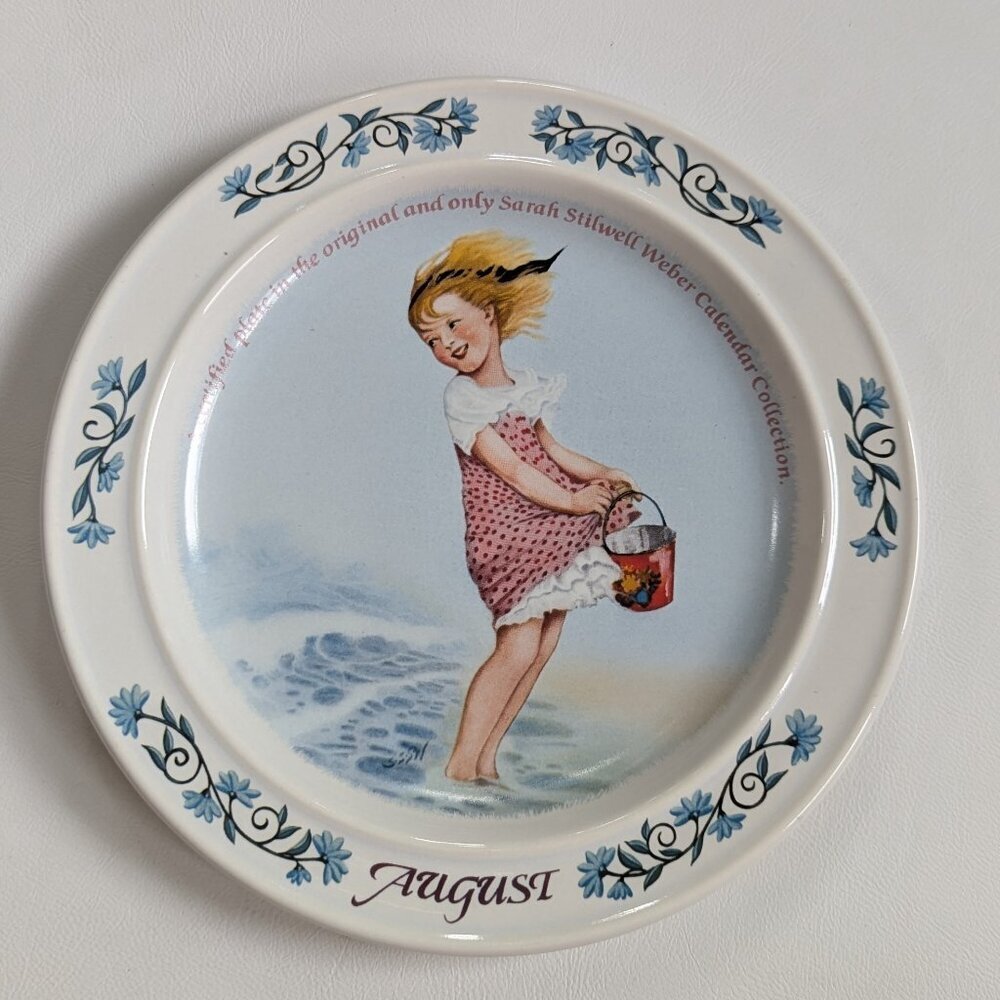Sara Stilwell Webber Calendar Collections Plate August By Newell Pottery 1984